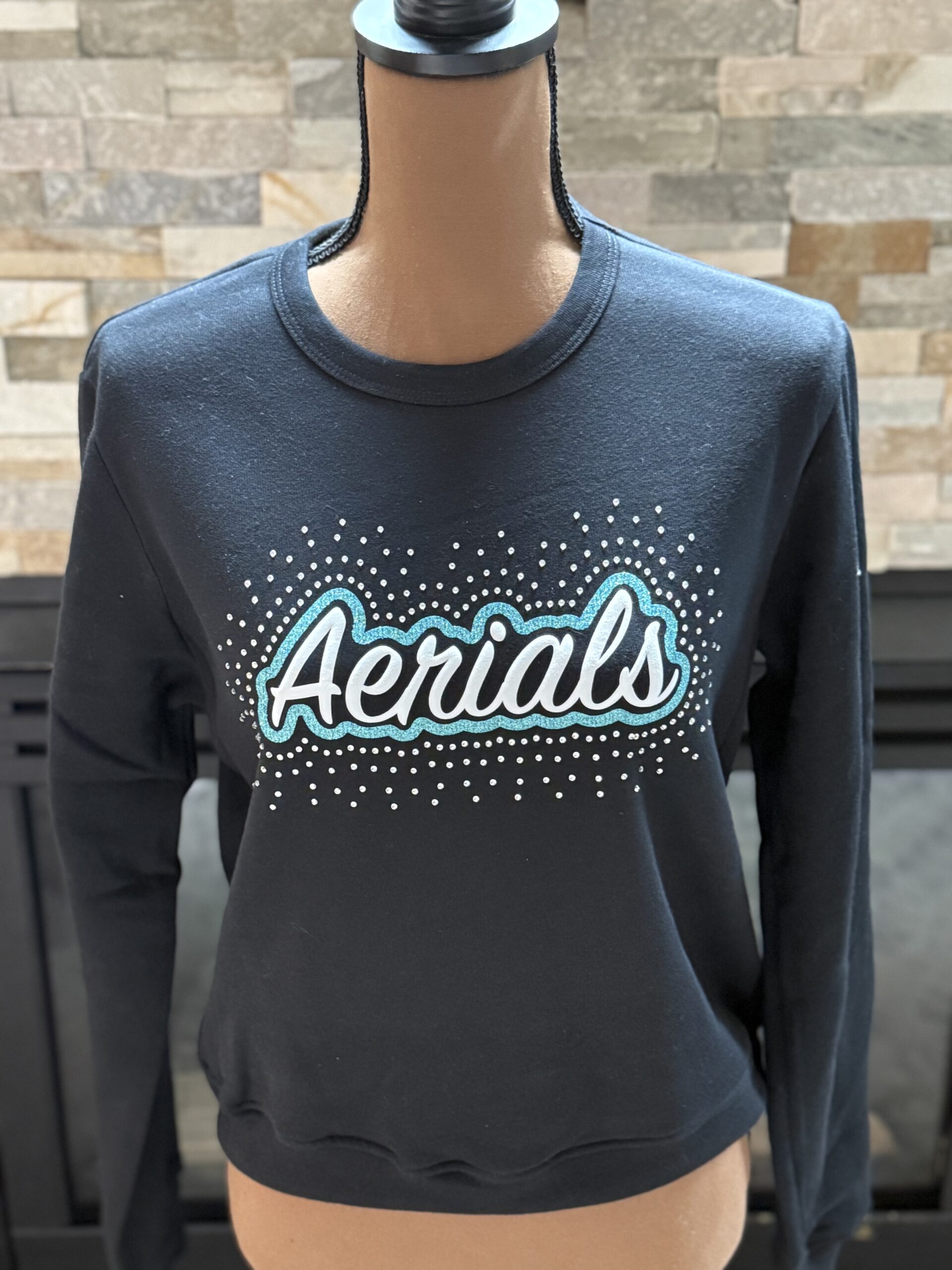Puff and Sparkle Sweatshirt Black with White Lettering