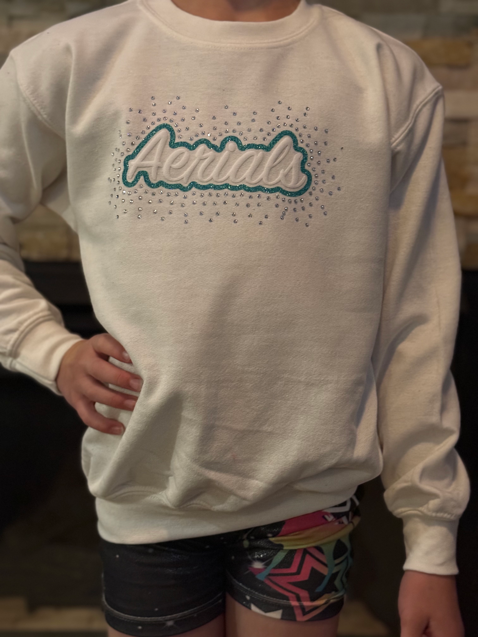 Puff and Sparkle Sweatshirt White-Kid Size